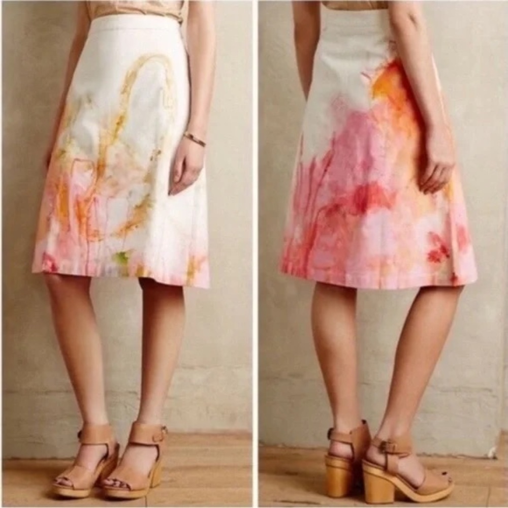 NWT Anthropologie X Claire Desjardins Abstract Print A-Line Skirt - size 10